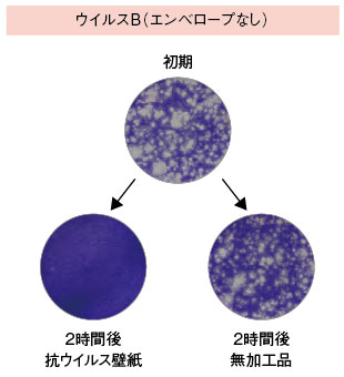 抗ウイルス試験(プラーク法)結果 エンベローブなし